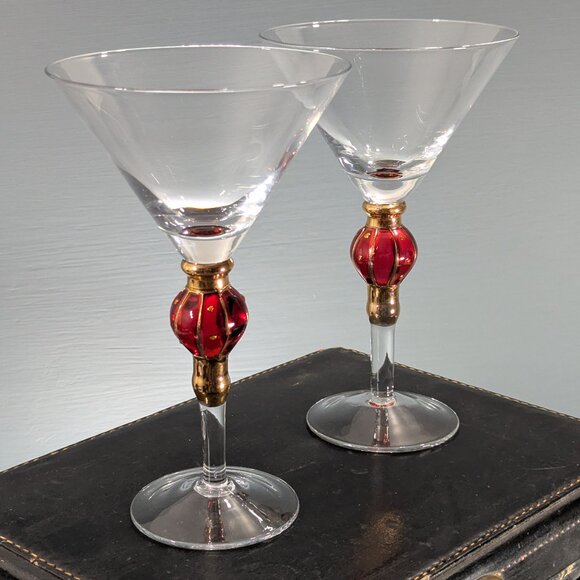 Artland Christmas Splendor Martini glasses set of 2 - Picture 1 of 6